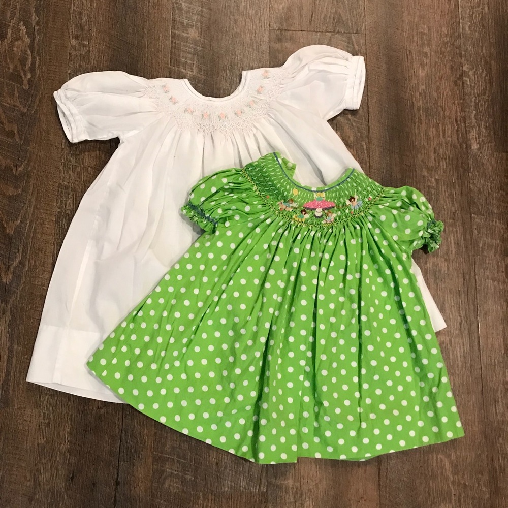 Smocked dresses (2) size 6 Months